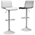 Modern Grey Adjustable Bar Stools 3D model small image 3