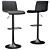 Modern Grey Adjustable Bar Stools 3D model small image 4