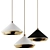 Shear Pendant Light XL: Elegant Brass and White Beauty 3D model small image 1