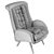 Cozy Greenapple Barão Armchair 3D model small image 5