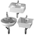 Modern Washbasin Set 19: Gid, CeramaLux, Mira 3D model small image 1