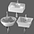 Modern Washbasin Set 19: Gid, CeramaLux, Mira 3D model small image 2