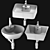 Modern Washbasin Set 19: Gid, CeramaLux, Mira 3D model small image 4