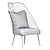 Sleek Steel Butterfly Chair 3D model small image 5