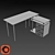 Modern Glass Table with Locker 3D model small image 3