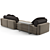 Luxurious Fendi Casa Halston Sofa 3D model small image 5