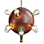Red Oscar Space Age Pendant 3D model small image 1