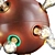 Red Oscar Space Age Pendant 3D model small image 2