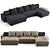 Luxurious Fendi Halston Sofa 3D model small image 1