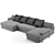 Luxurious Fendi Halston Sofa 3D model small image 6