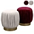 CB2 Pleated Blush Ottoman 3D model small image 1