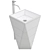 Sleek White Wash Basin v009 3D model small image 2