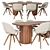 Lunar Elegance: GUBI Moon Dining Table and BONTEMPI Polo Covered Chair 3D model small image 1