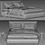 Elegant Meridiani Scott Bed 3D model small image 4