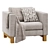 Crate&Barrel Pacific Wood Armchair 3D model small image 1