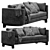 Pacific Wood-Leg Sofa 3D model small image 1