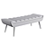 Velvet Tufted Gray Accent Bench 3D model small image 3