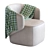 Elegant Crescent Armchair 3D model small image 4