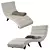 Balou Cream Relax Chair 190cm 3D model small image 2