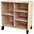Rustic Oak Rolling Shelving 3D model small image 1