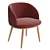Cozy Flannel Armchair: High Back, Armrest, Dining Chair 3D model small image 1