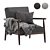 Mid Century Gray Accent Armchair 3D model small image 1