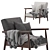 Mid Century Gray Accent Armchair 3D model small image 4