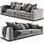 Elegant Minotti Powell 4 Sofa 3D model small image 2