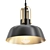 Stylish 12" Black & Brass Mini Pendant 3D model small image 1
