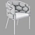 Modrest Debra - Stylish Fabric Dining Chair 3D model small image 7