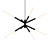 Elegant Black LED Chandelier - Wanda 3D model small image 1