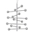 Elegant Brass Pendant Chandelier 3D model small image 2