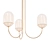 Elegant Carole Chandelier: White & Brass 3D model small image 1