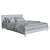 Modern White Bed Set 3D model small image 2