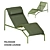 Sleek Hay Palissade Chaise Lounge 3D model small image 1