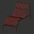 Sleek Hay Palissade Chaise Lounge 3D model small image 6