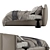 Elegant Asolo Leather Bed 3D model small image 7