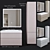 Modern White Gloss Sink Cabinet CUBO 80 3D model small image 2