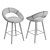 Modern Kelsey Barstool: 24" Height 3D model small image 4