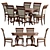 Classic Caesar 3 Dining Set 3D model small image 1