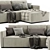 Elegant Blanche Chaise Longue Sofa 3D model small image 2