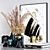 Elegant Decor Set: Pampas, Vases, Books, Candlesticks 3D model small image 4