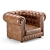 Title: Elegant Leather Chesterfield Chair 3D model small image 2