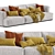 Muuto Connect 3-Seater Modern Sofa 3D model small image 4