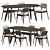 Modern Dining Set 128: Metal, Wood, Velvet. Perfect for Any Space 3D model small image 1