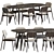 Modern Dining Set 128: Metal, Wood, Velvet. Perfect for Any Space 3D model small image 2