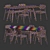 Modern Dining Set 128: Metal, Wood, Velvet. Perfect for Any Space 3D model small image 4