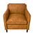 Elegant Hamilton Leather Chair 3D model small image 2