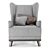 Elegant Oxford Armchair 3D model small image 2