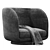 Chenille Lounge Chair with Plush Throw 3D model small image 3